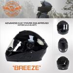 Milwaukee MPH9815DOT Gloss Black Modular Motorcycle Helmet