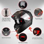 1Storm Modular Full Face Motorcycle Helmet - Matt Black