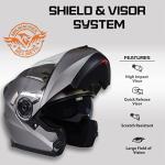 Milwaukee MPH9808 Ionized Silver Motorcycle Helmet - XL