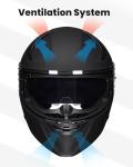 ILM Dual Visor Modular Motorcycle Helmet Matte Black
