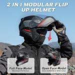 Triangle Modular Flip-Up Motorcycle Helmet for Men