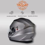 Milwaukee MPH9808 Ionized Silver Motorcycle Helmet - XL