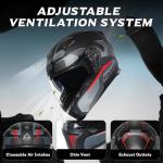 Triangle Modular Flip-Up Motorcycle Helmet for Men