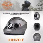 Milwaukee MPH9808 Ionized Silver Motorcycle Helmet - XL