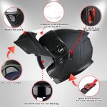 1Storm Modular Flip-Up Motorcycle Helmet - Glossy Black