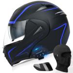 Bluetooth Modular Full Face Motorcycle Helmet - Blue