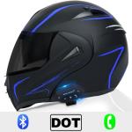 Bluetooth Modular Full Face Motorcycle Helmet - Blue