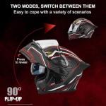 Bluetooth Modular Full Face Motorcycle Helmet with Dual Visors