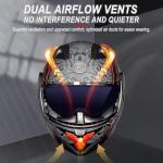 Bluetooth Modular Full Face Motorcycle Helmet – Large