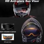 Bluetooth Modular Full Face Motorcycle Helmet – Large