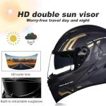 Bluetooth Modular Full Face Motorcycle Helmet with Dual Visors