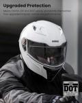Auboa Modular Dual Visor Motorcycle Helmet - White XL