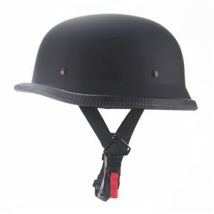 German Style Open Face Motorcycle Helmet - Matte Black