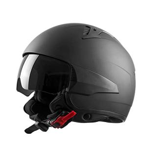 Westt Rover Open-Face Jet Motorcycle Helmet, Black
