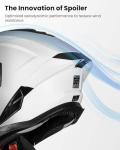 Auboa Modular Dual Visor Motorcycle Helmet - White XL