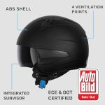 Westt Rover Open-Face Jet Motorcycle Helmet, Black