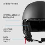 Westt Rover Open-Face Jet Motorcycle Helmet, Black
