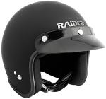 Raider Glossy Black Open Face Motorcycle Helmet