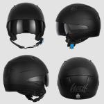 Westt Rover Open-Face Jet Motorcycle Helmet, Black