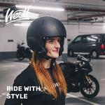 Westt Rover Open-Face Jet Motorcycle Helmet, Black