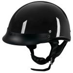 Black Open Face Motorcycle Helmet with Sun Visor