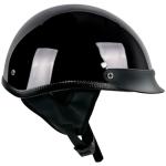 Black Open Face Motorcycle Helmet with Sun Visor