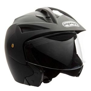 MMG Model 20 Open Face Motorcycle Helmet - Matte Black