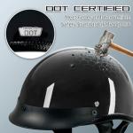 Black Open Face Motorcycle Helmet with Sun Visor