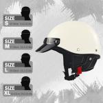 Retro Open Face Half Helmet for Motorcycles, White