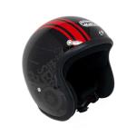 MMG Classic Open Face Motorcycle Helmet - Black/Red