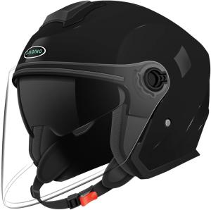 Retro 3/4 Open Face Motorcycle Helmet - Black