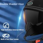 Retro 3/4 Open Face Motorcycle Helmet - Black