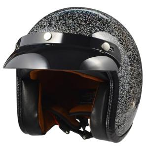 Harssidanzar Retro 3/4 Open Face Motorcycle Helmet