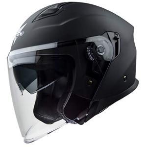 Vega Unisex Open Face Motorcycle Helmet, Matte Black