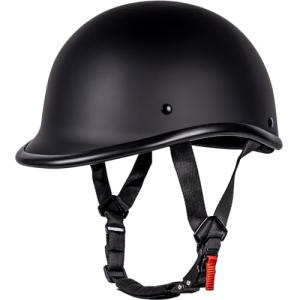 Yesmotor Half Shell Motorcycle Helmet - Matte Black