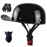 Vintage Open Face Baseball Cap Motorcycle Helmet, DOT Approved