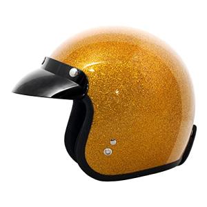 VCAN V85C Gold Metallic 3/4 Motorcycle Helmet
