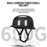 Vintage Carbon Fiber Half Helmet in Gloss Black