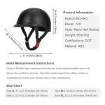 LNCHAO Retro Leather Half Motorcycle Helmet - Black