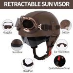 Retro German Style Half Helmet with Goggles