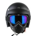 1Storm Open Face Helmet with Tinted Goggles Bundle