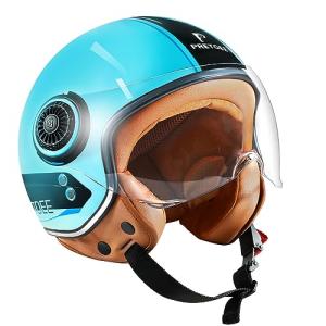 Retro Open Face Motorcycle Helmet with Visor