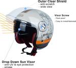 DOT Approved Open Face Motorcycle Helmet with Dual Visors