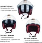 DOT Approved Open Face Motorcycle Helmet with Dual Visors