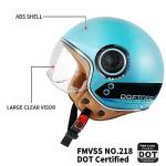 Retro Open Face Motorcycle Helmet with Visor