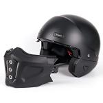 Woljay Modular Open Face Motorcycle Helmet - Matte Black