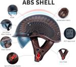 VCOROS Dot Approved Sun Visor Half Helmet - Indian (L)