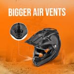 OUMURS Dual Sport Full Face Helmet - Black XL
