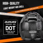 OUMURS Dual Sport Full Face Helmet - Black XL