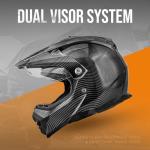 OUMURS Dual Sport Full Face Helmet - Black XL